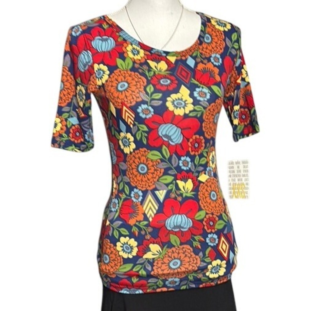 LulaRoe XXSmall Floral Multicolor‎ Women's Gigi Top BWT